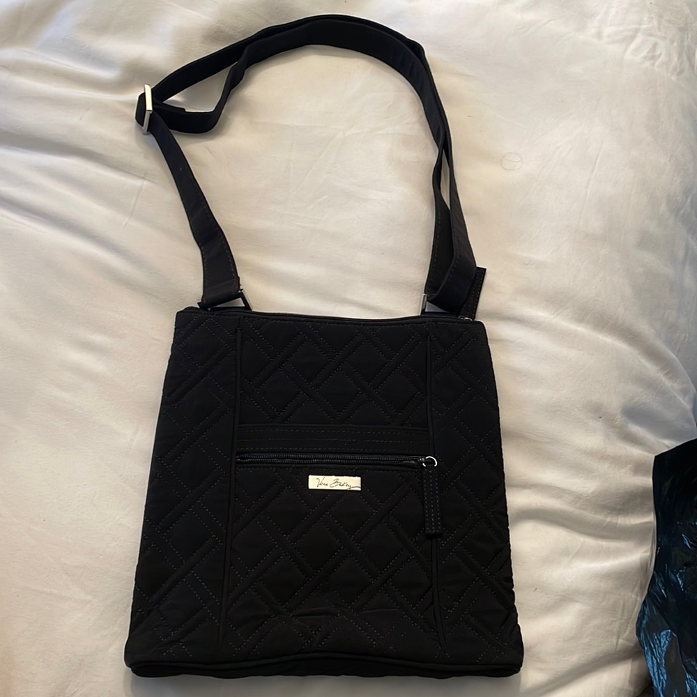 Vera bradley quilted black crossbody bag